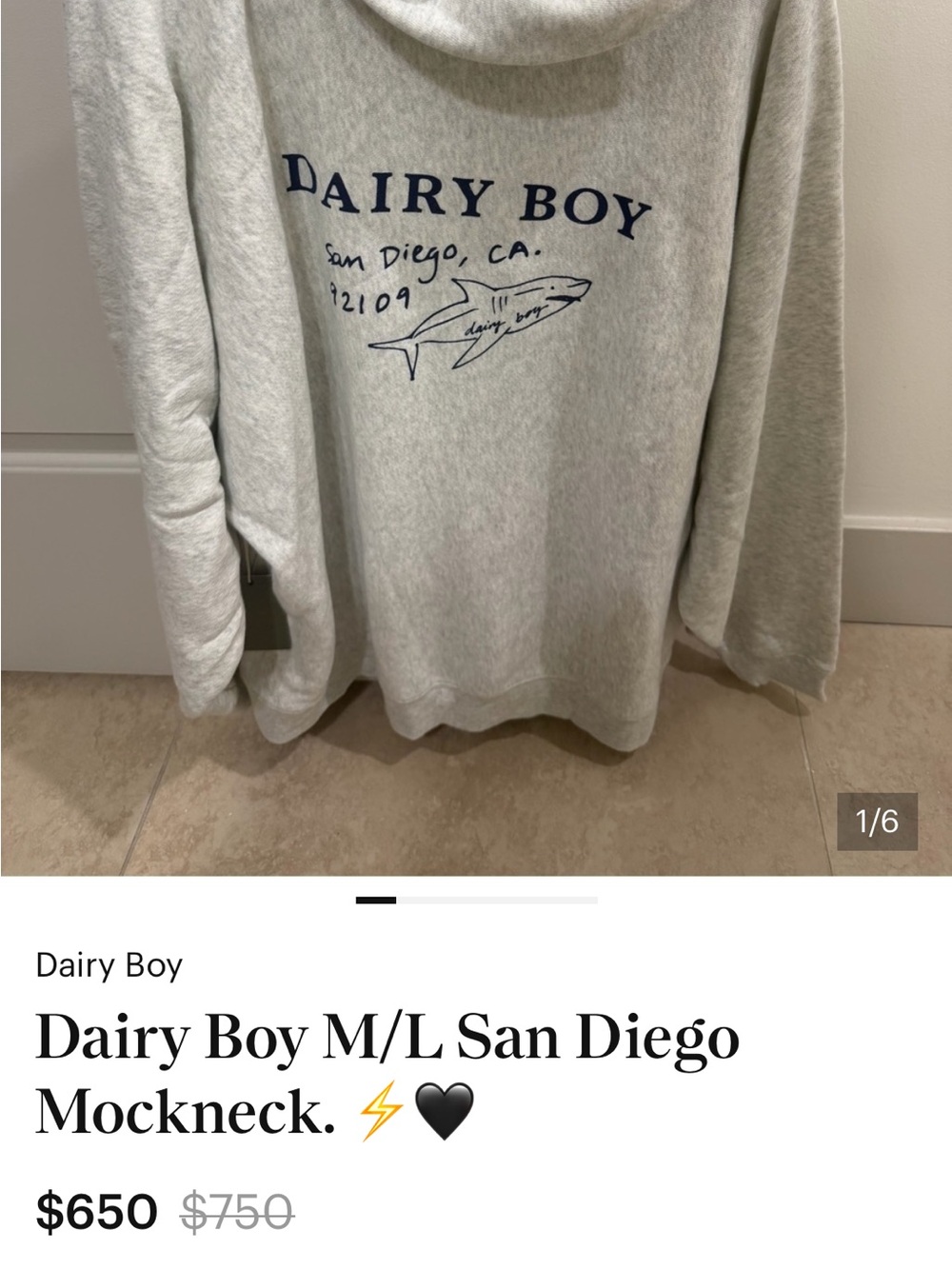 BUYER BEWARE Dairy Boy San Diego Rollneck